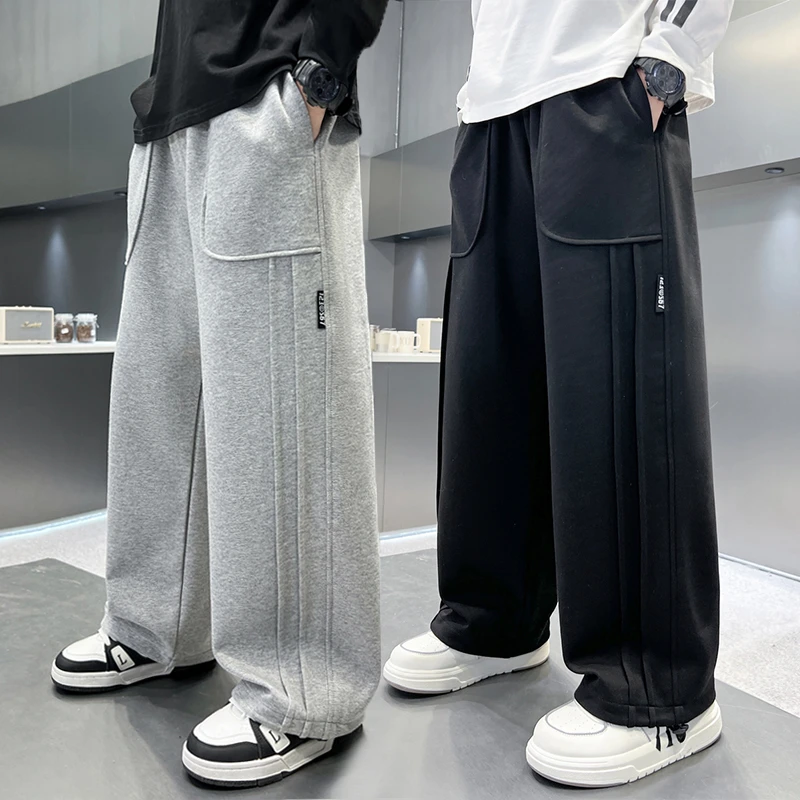 男童休闲裤子春秋款2025新款儿童春装运动卫裤男孩宽松直筒长裤潮