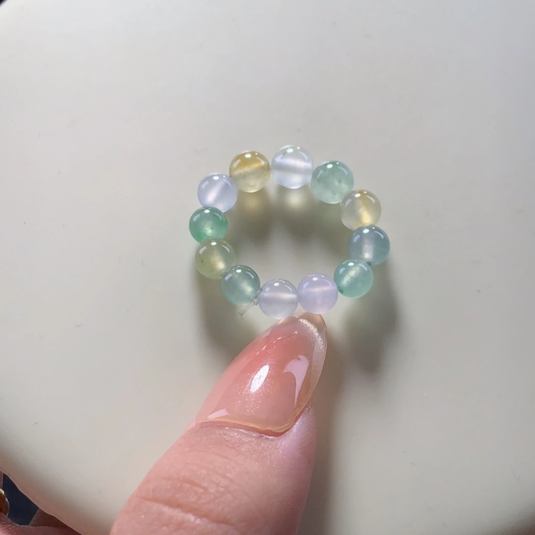翡翠未镶嵌手串小戒圈