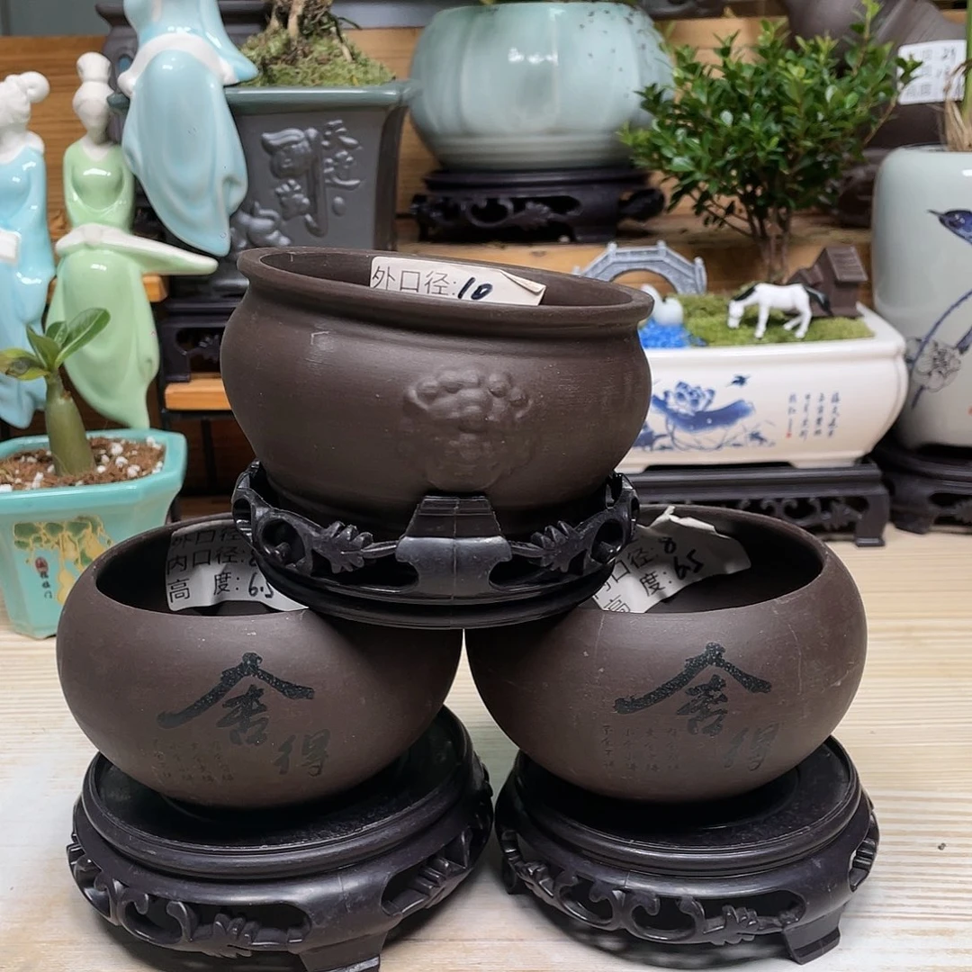 紫砂花盆陶瓷艺术花盆陶瓷