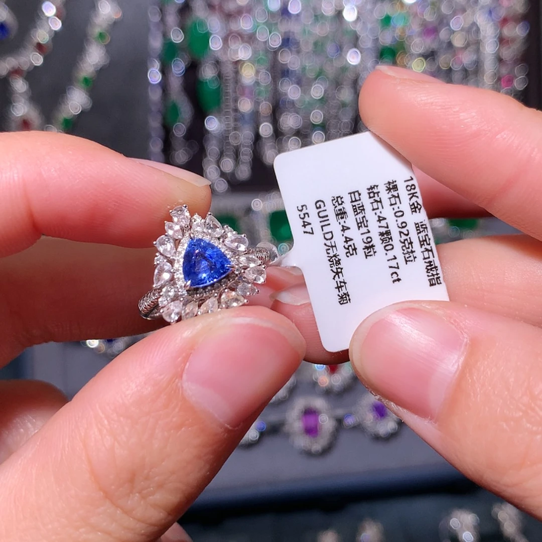 【闪购商品】蓝宝石戒指18K金镶嵌