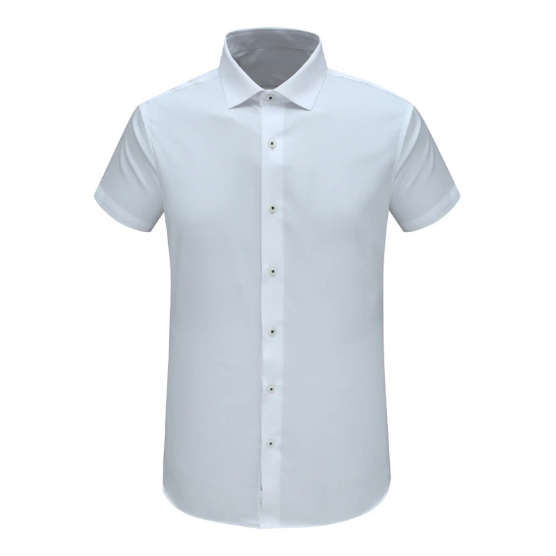 F3660恺夏季男式短袖衬衫 棉百搭商务休闲上衣免烫 白色