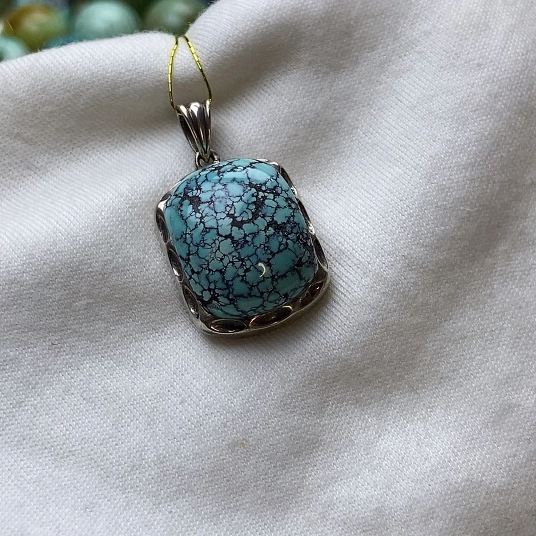 绿松石银S925镶嵌原矿松石系列