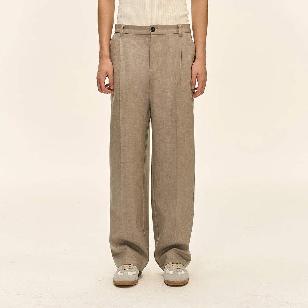 CLIMAX VISION天丝羊毛松弛感老钱风垂感西裤男直筒宽松休闲长裤