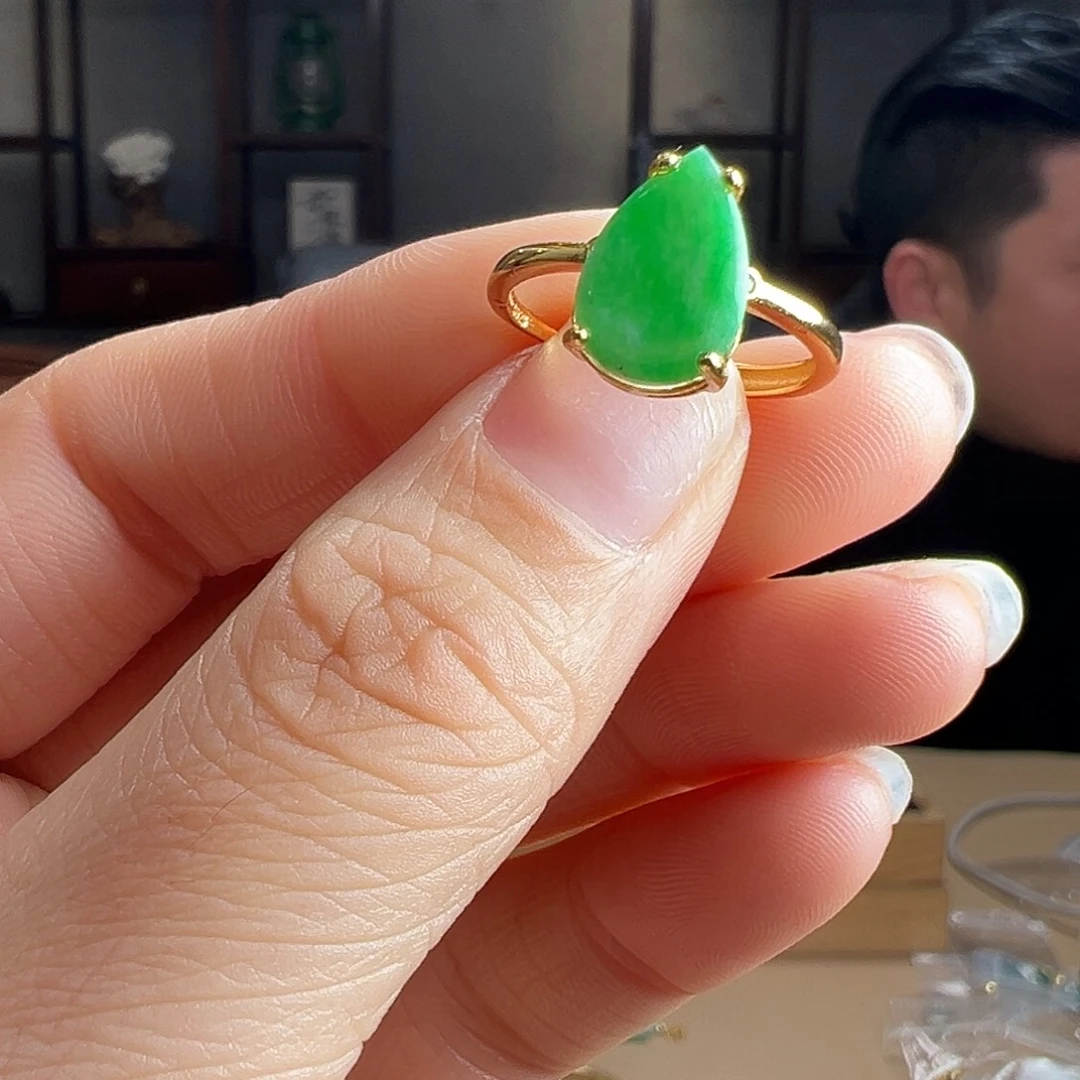 翡翠银S925镶嵌戒指戒指36