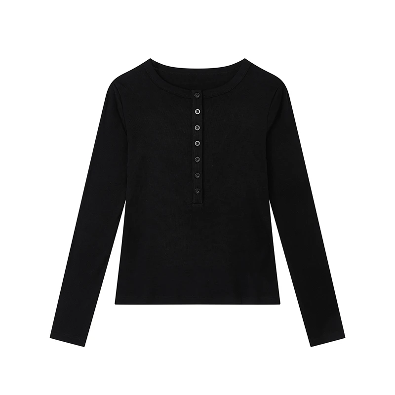 【达人专属】简约休闲宽松打底衫T恤W6607