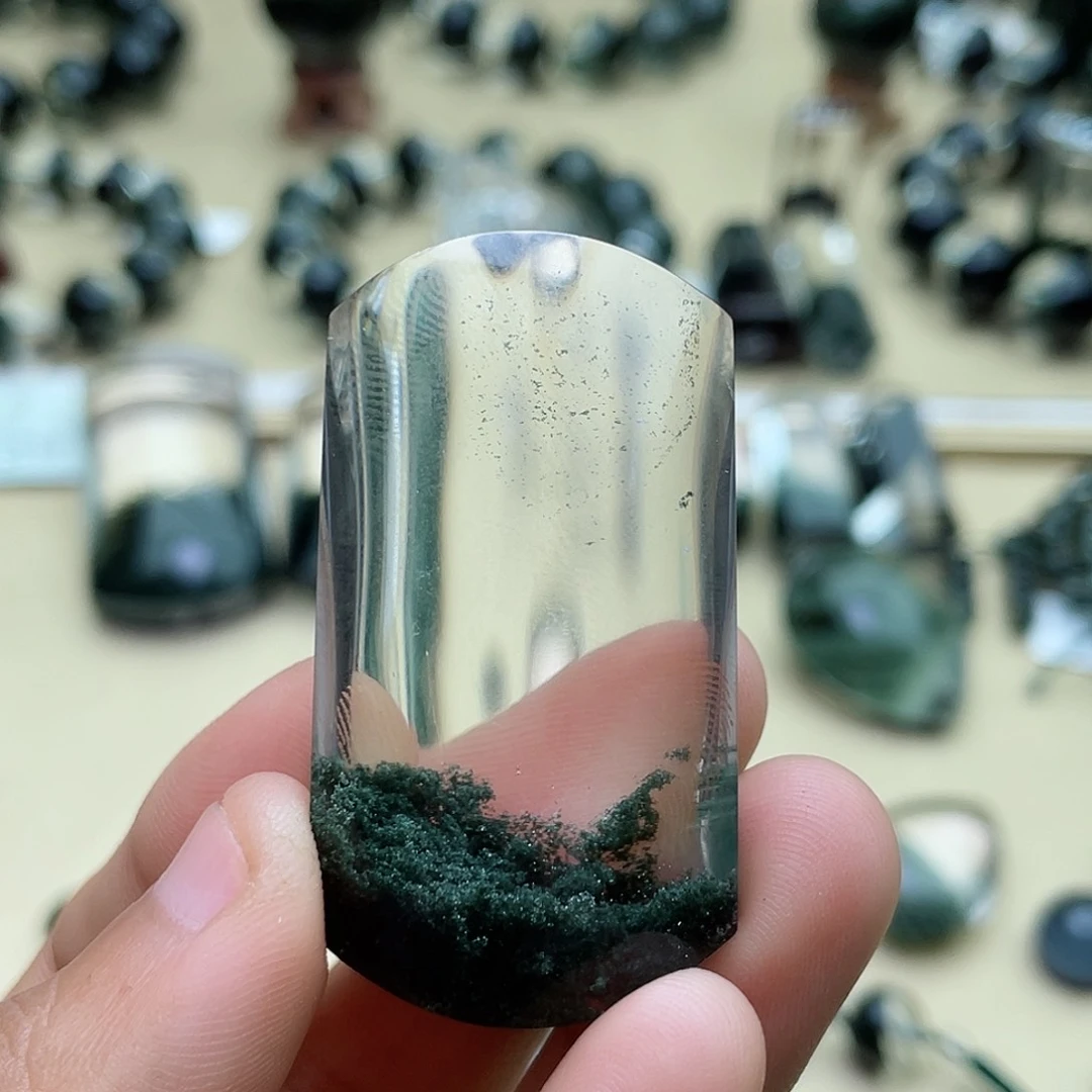 水晶颈饰未镶嵌L***y绿幽灵无事牌打孔定制不退换