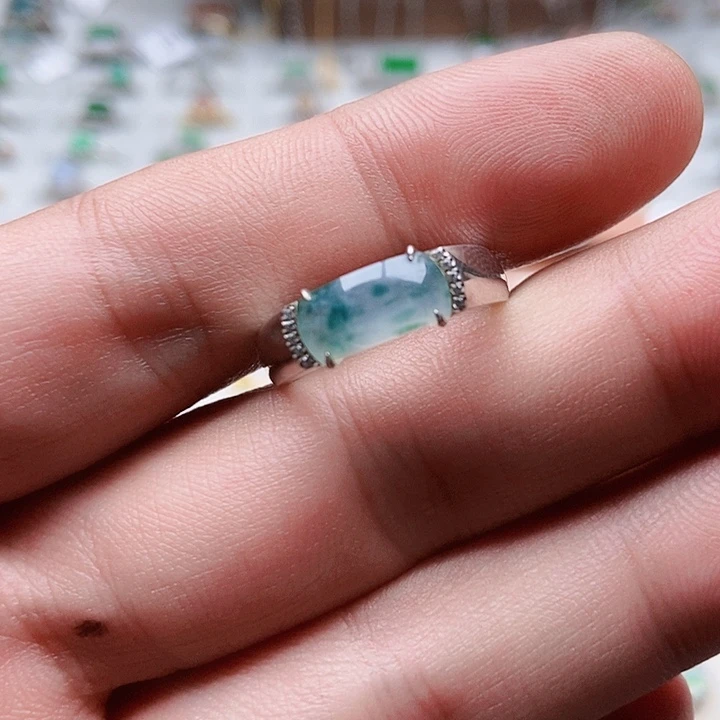 翡翠银S925镶嵌戒指