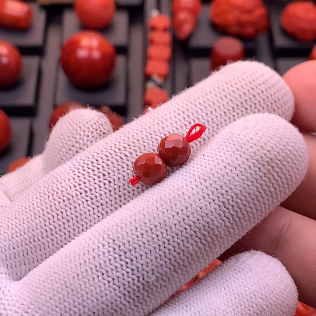 南红玛瑙未镶嵌川料原矿满色满肉无相对珠7mm