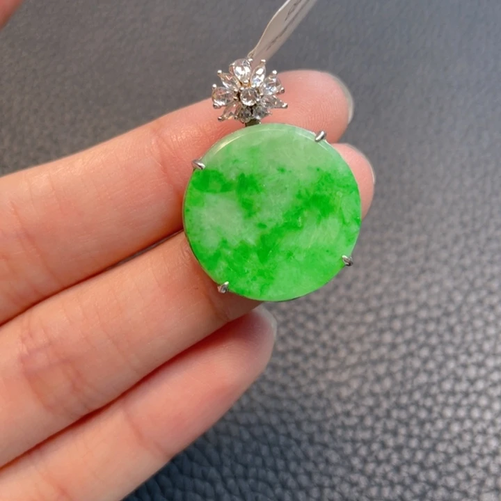 翡翠银S925镶嵌吊坠(不含链)