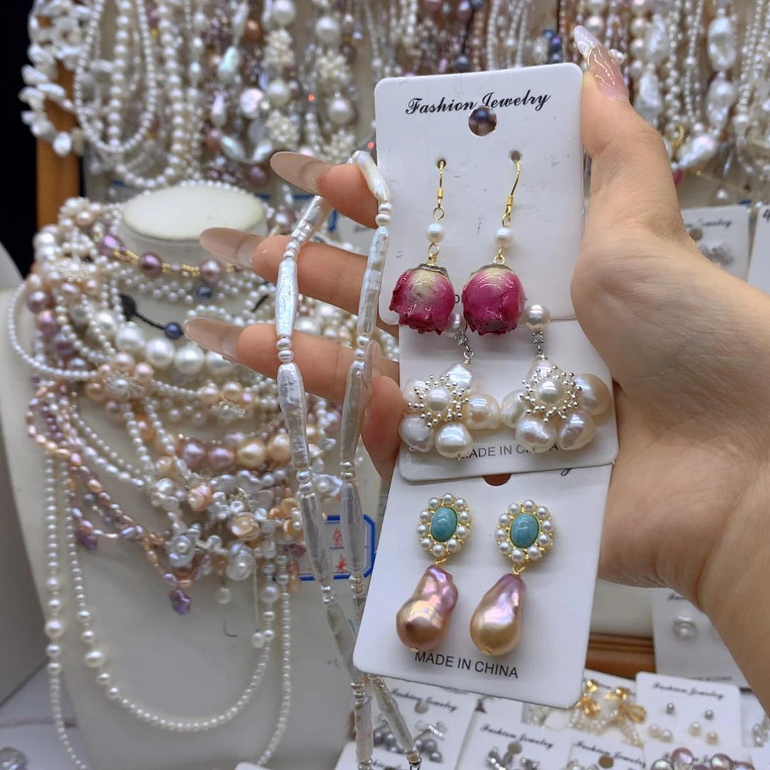 银S925镶嵌淡水珍珠耳饰了**～