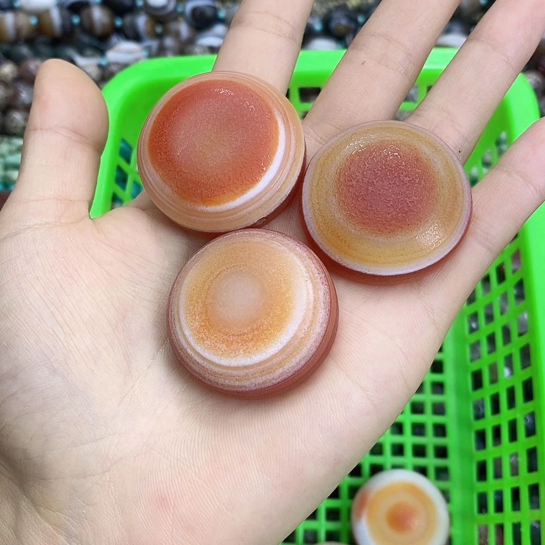 玛瑙/玉髓未镶嵌珠宝半成品大号玛瑙板眼随机一颗装