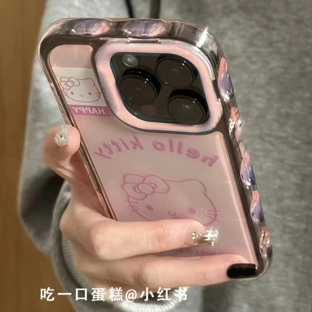 kitty猫波纹果冻适用苹果iPhone15手机壳16ProMax新款14Pro防摔13