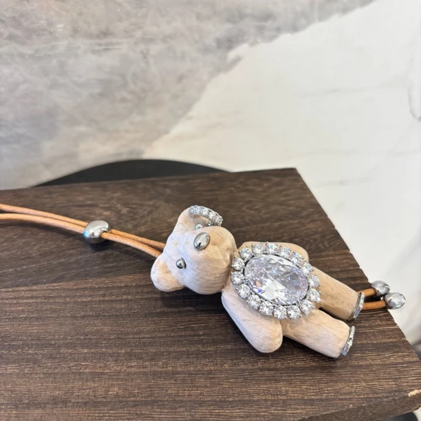 铜合金皮质项链 大熊毛衣链XL2253