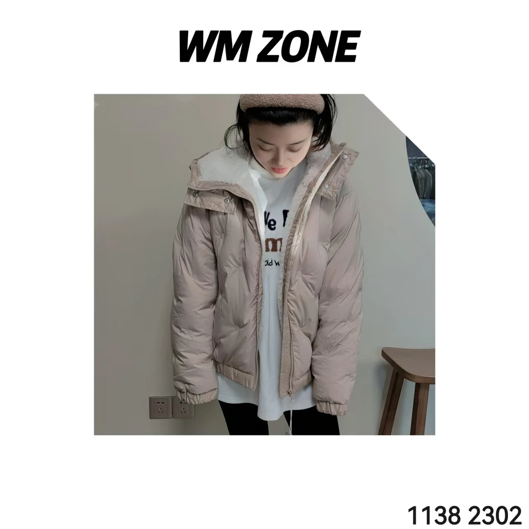 虎儿 3-1696 2302 机织圆点连帽羽绒外套