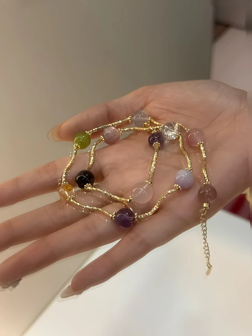 【 多宝项链】海文石天然水晶手串 多样性发其一