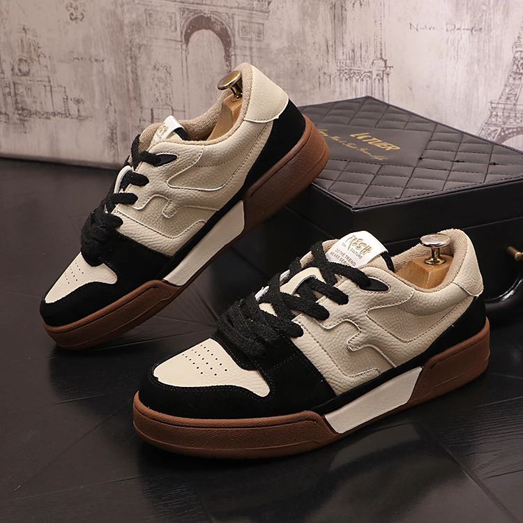 纪诗哲鞋子男款冬季新款高端滑板鞋潮流百搭厚底增高轻奢休闲鞋子