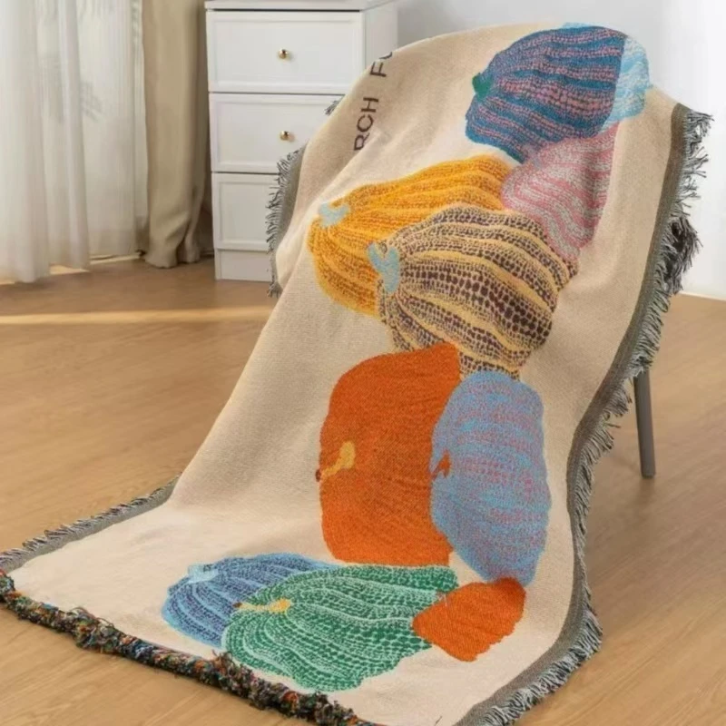 【京かわ会社】 流苏沙发巾80*180cm南瓜