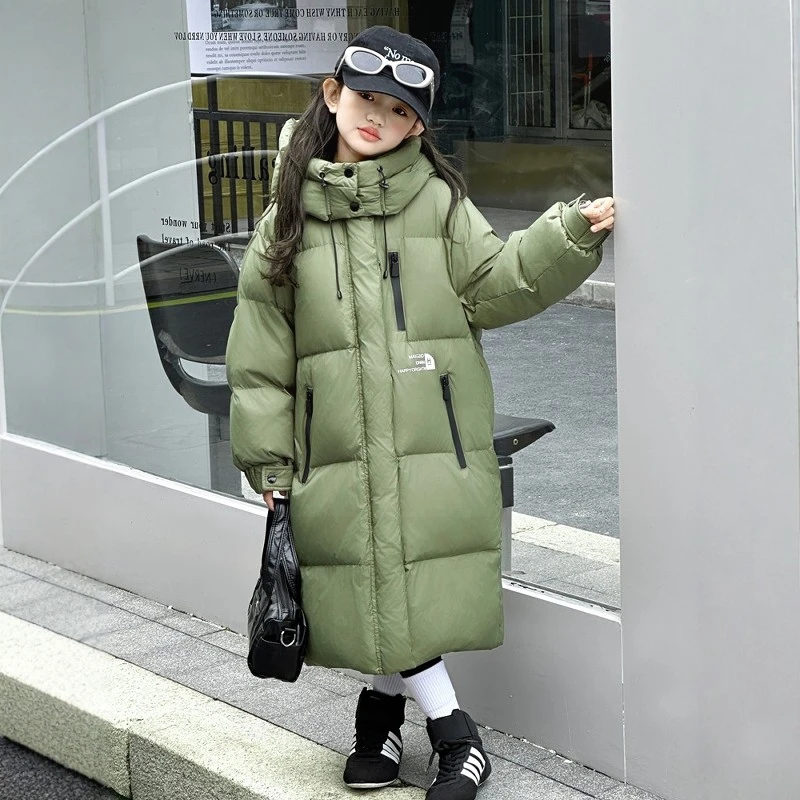 巴拉韩国儿童羽绒服长款过膝冬季新款男女女童12岁过膝长款羽绒服