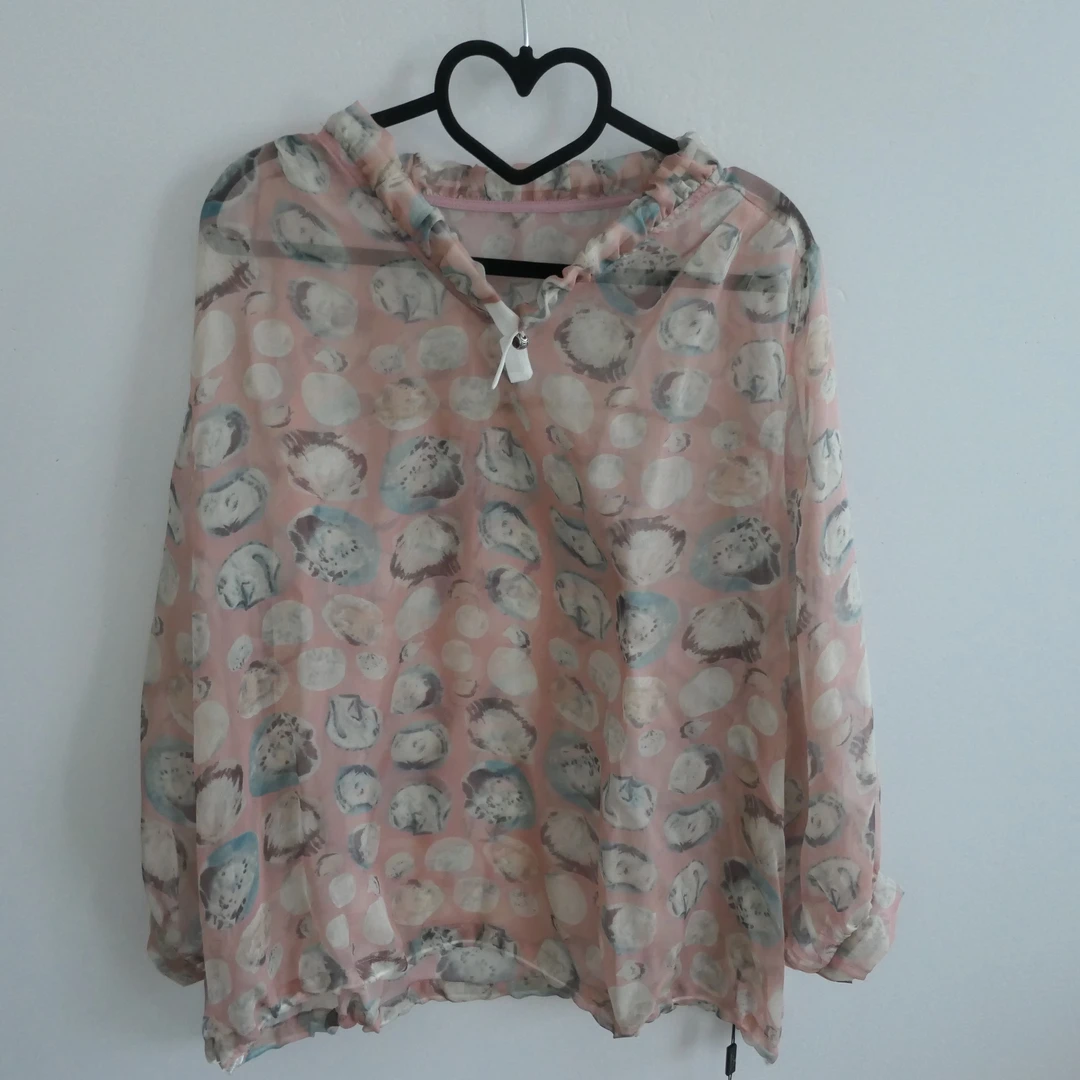 AB-1836新款褶皱V领薄款七分袖上衣