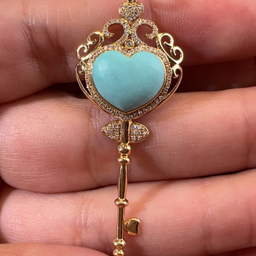 绿松石配件18K金镶嵌❀****配件