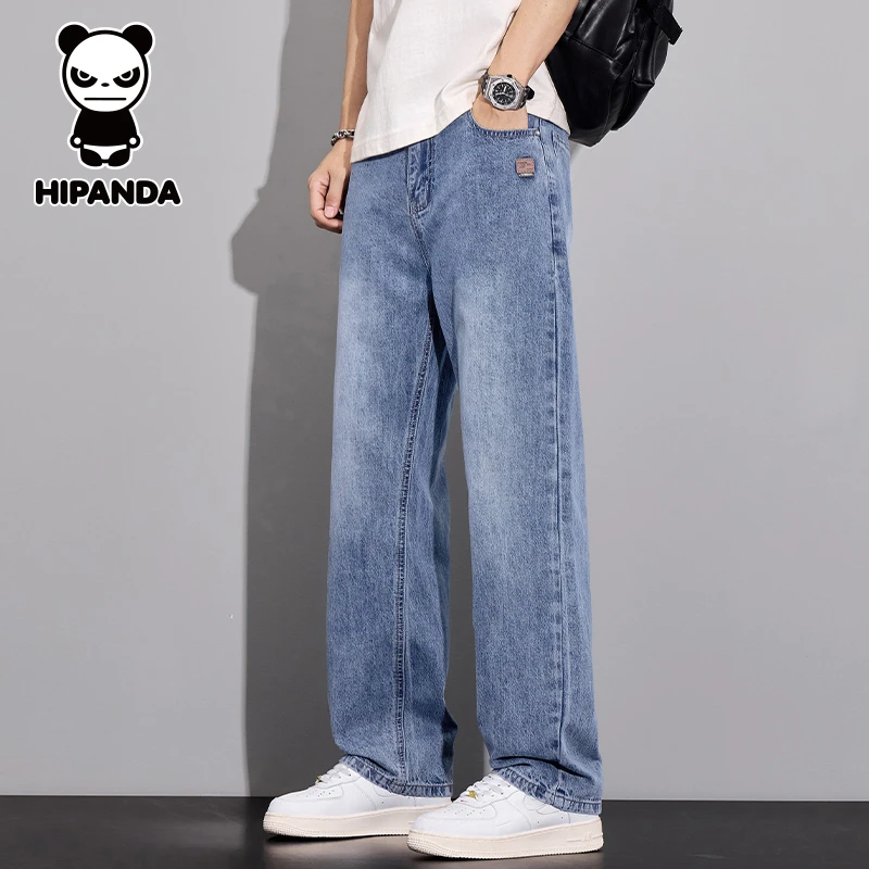 HiPanda你好熊猫裤子男款夏季薄款潮牌休闲百搭宽松直筒牛仔裤男