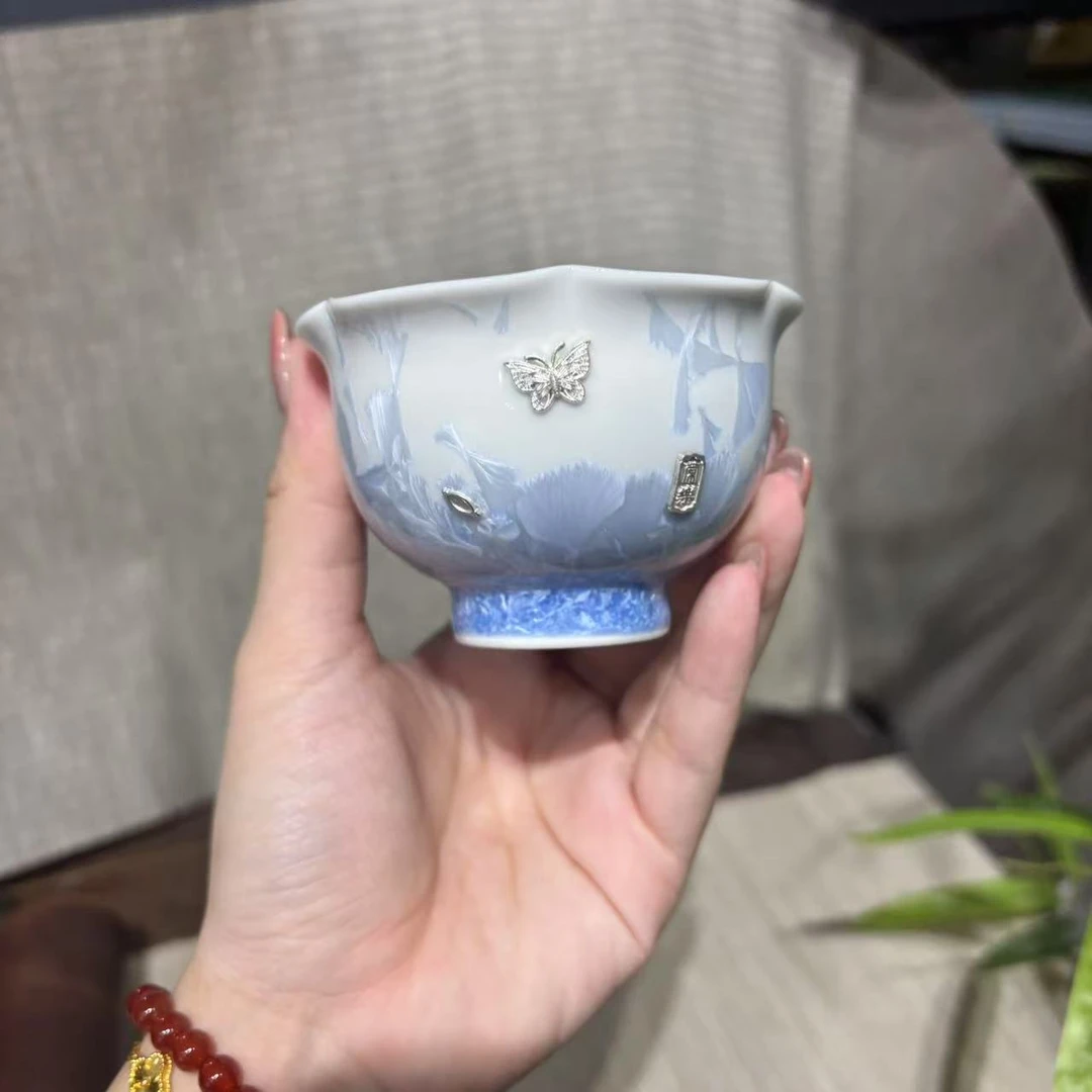 【中国邮政专属链接】窑变结晶锯钉花口主人杯 6207