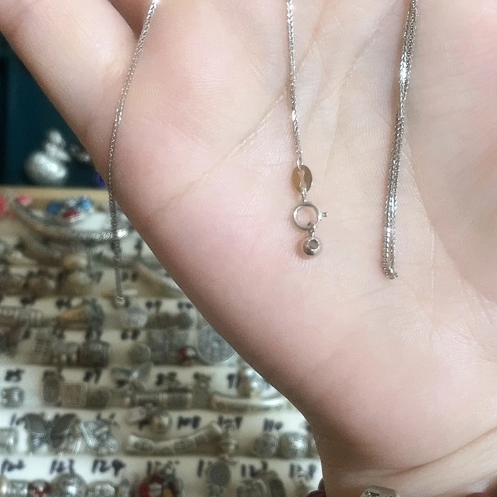 链子925银纯银锁骨链45厘米