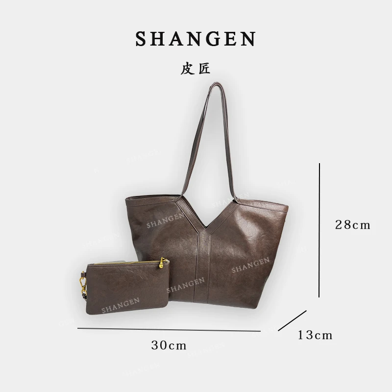 【云云甄选】QYX-81370-雅丹棕-轻奢时尚女士新款手提单肩托特包