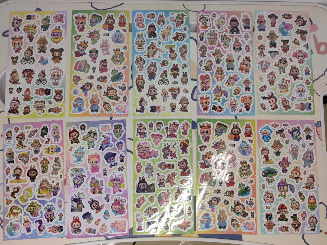 【镭射对对碰】哪吒三丽鸥拉布布各类热门IP手账儿童贴纸