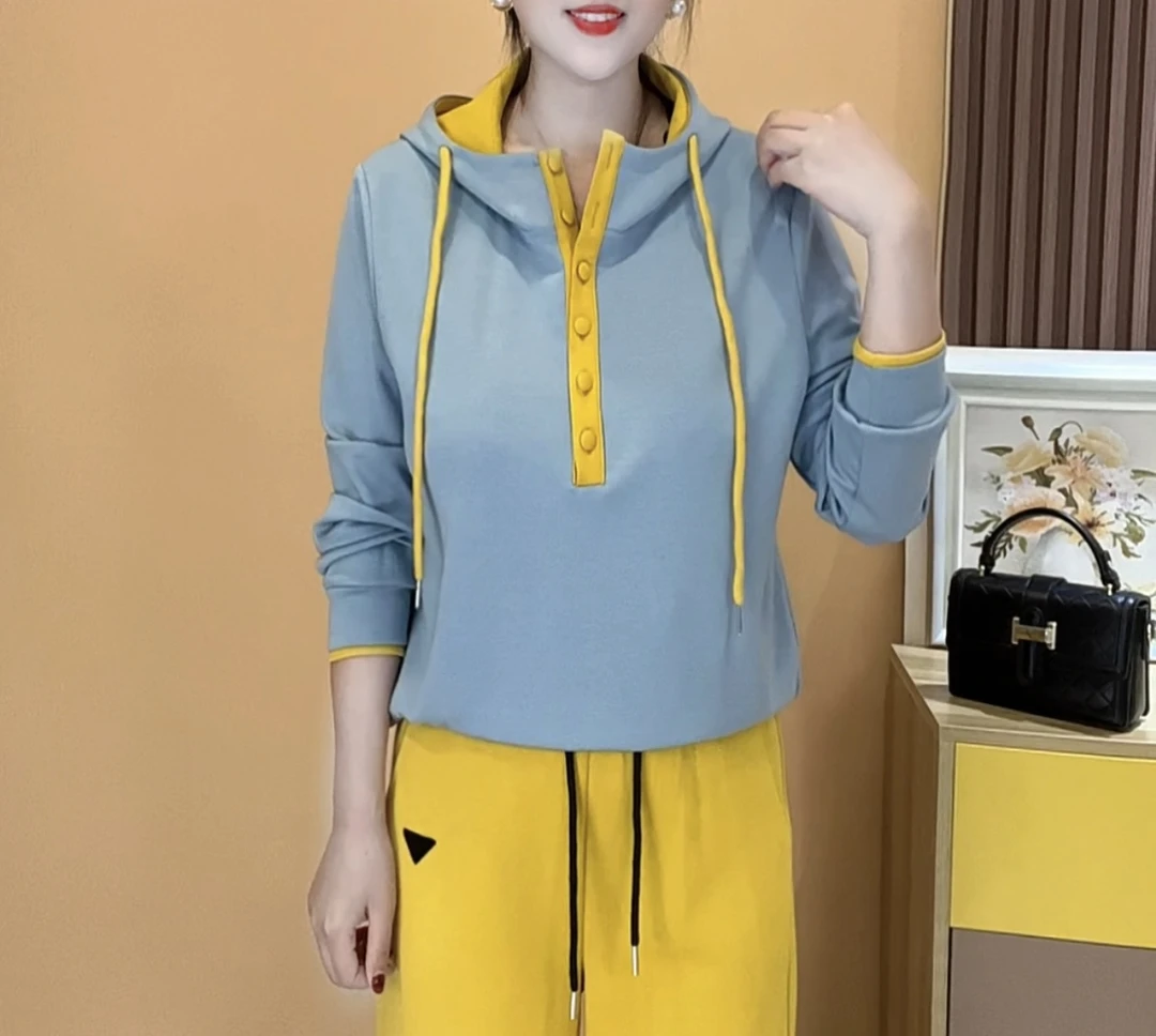 2025时尚休闲连帽宽松洋气长袖显瘦百搭春季减龄女士上衣