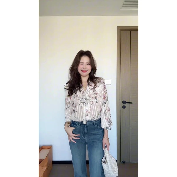 法式荷叶边高级感衬衫长袖女2025夏季新款气质显瘦上衣裤子套装