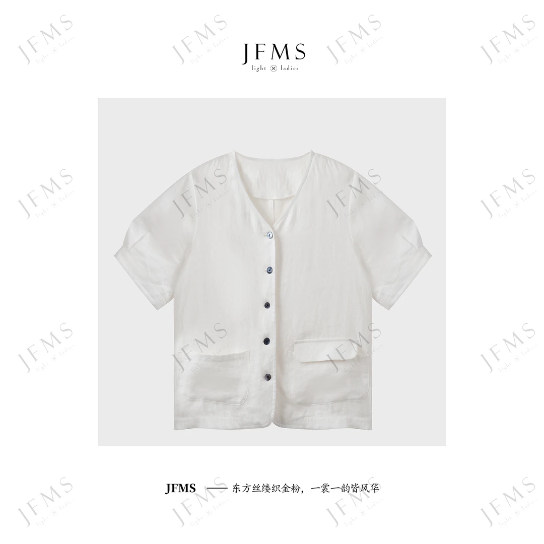 JFMS2025爆款100%亚麻小衫时尚百搭款H893