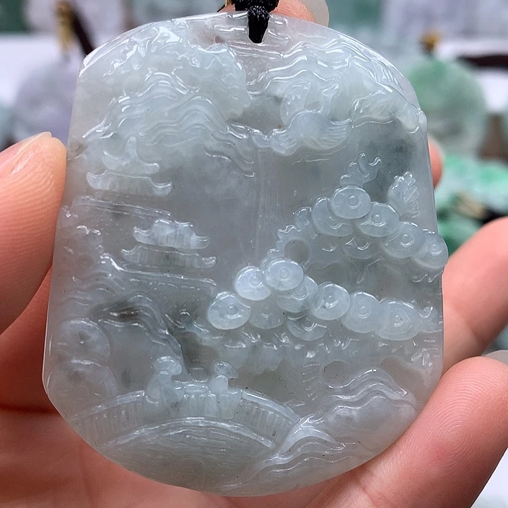 翡翠未镶嵌颈饰山水福利