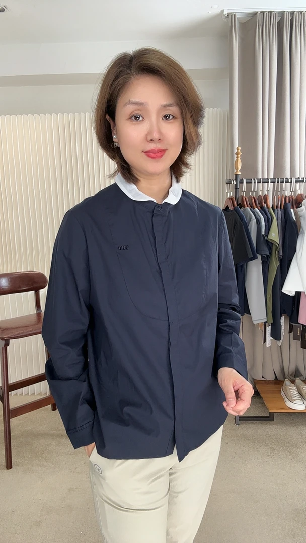 涛姐服饰 25炸品 蓝色长袖通勤女士衬衣 FM2525118