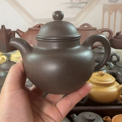 紫砂茶壶梨皮天青300cc