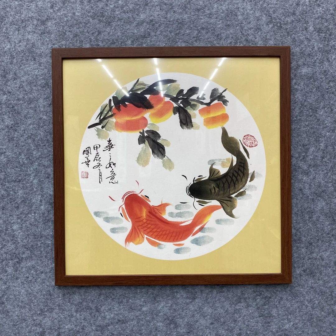 《事事如意》刘国华老师手绘国画装裱作品