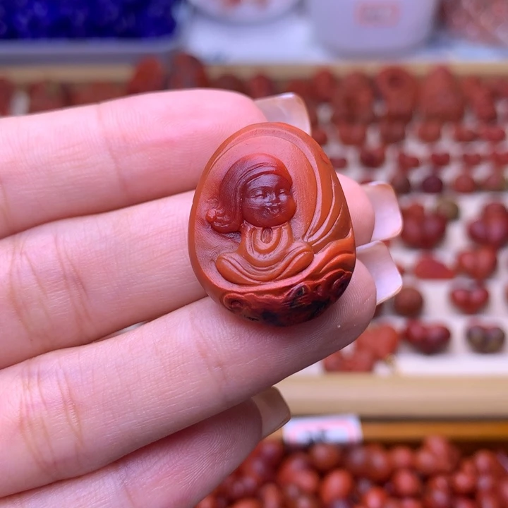 南红玛瑙未镶嵌珠宝半成品包浆宝宝佛