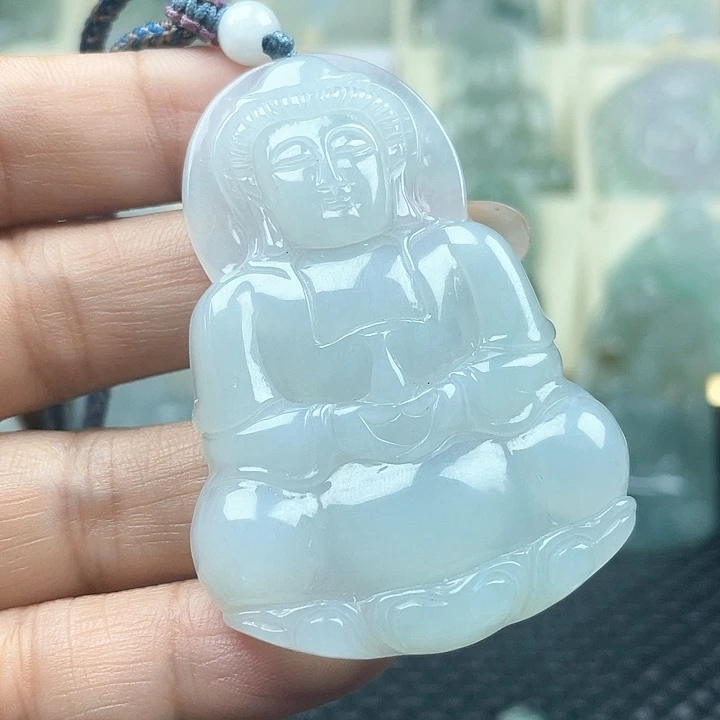 颈饰未镶嵌翡翠山**岚天然翡翠正装观音