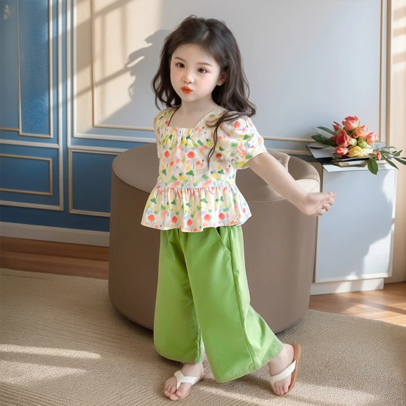 女童套装夏装2025新款儿童女孩夏季短袖棉布两件套女宝宝夏款衣服