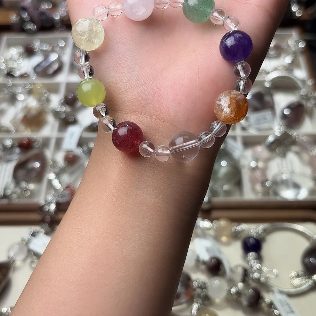 水晶手链合金草**绯水晶