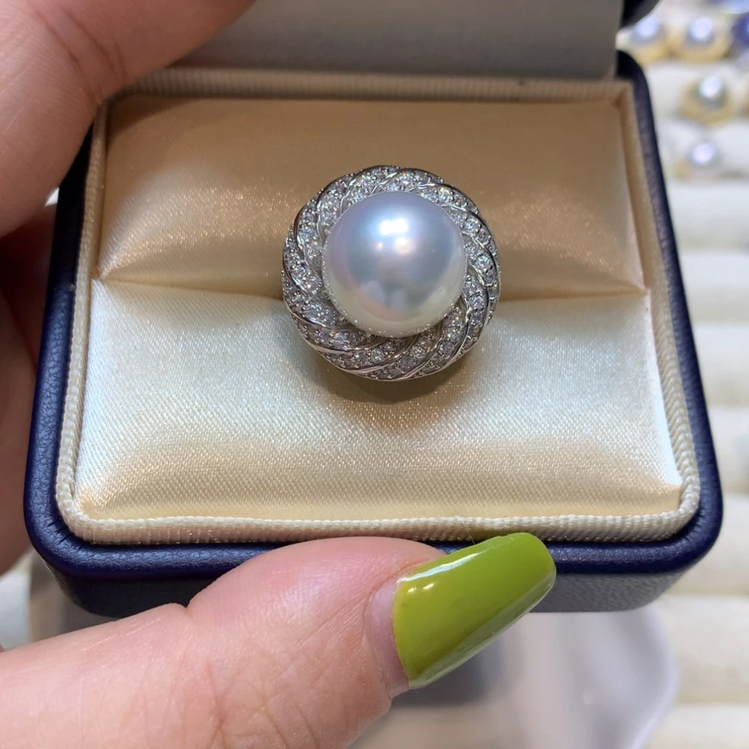 海水珍珠戒指银S925镶嵌