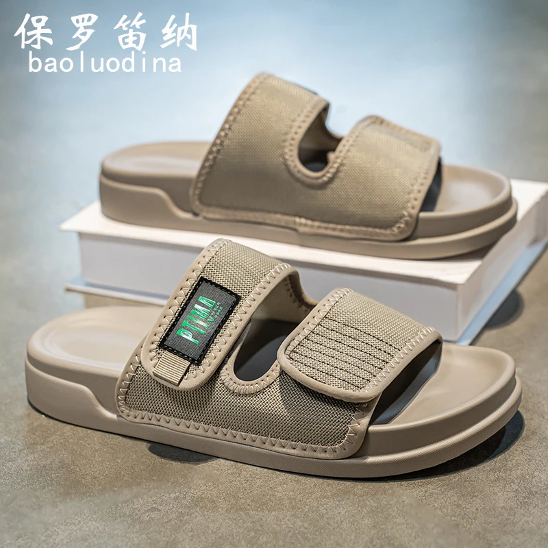 保罗笛纳勃肯拖鞋男2025夏季新款厚底凉拖外穿一字拖防臭沙滩凉鞋