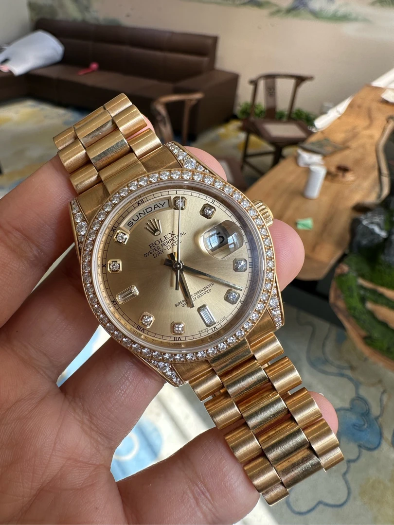 99新 Rolex/劳力士 118388全金日志型男士腕表原钻自动机械36mm