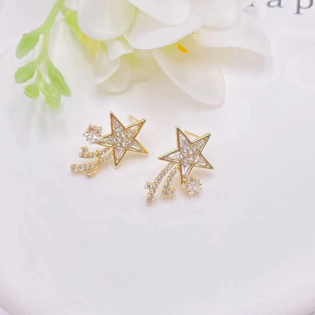 XUPING/旭平首饰 合金合成锆石耳饰 新年星星耳钉 GDJ X000997675