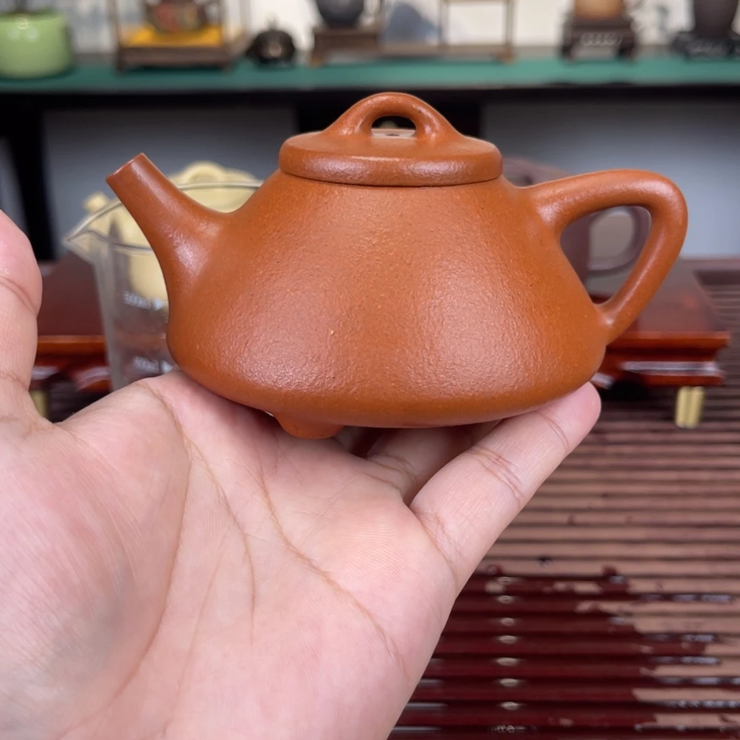 紫砂茶壶180毫升半手工降坡泥子冶石瓢