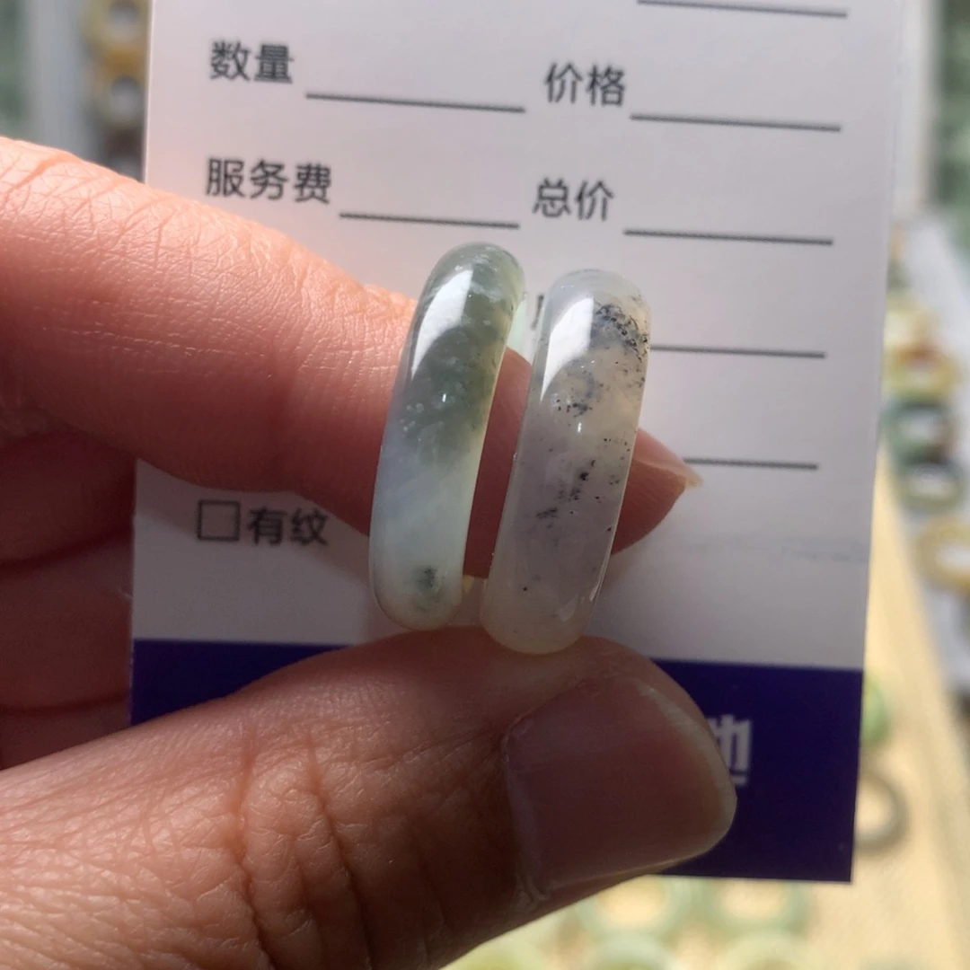 蛇纹石玉戒指未镶嵌灰****?内径17.3
