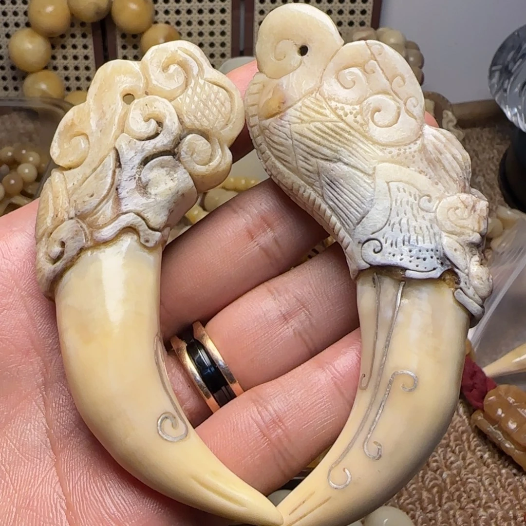 木质类驼骨手工10公分一对