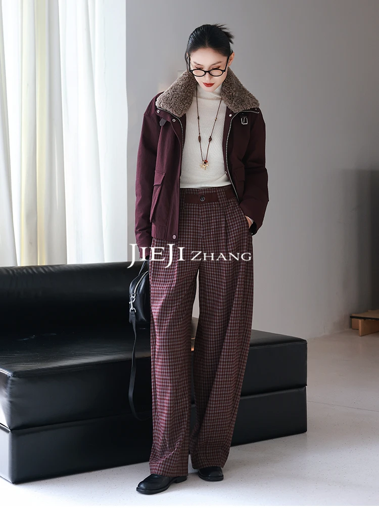 【JIEJI ZHANG】高级定制秋冬时尚百搭拼接鹅绒服351076