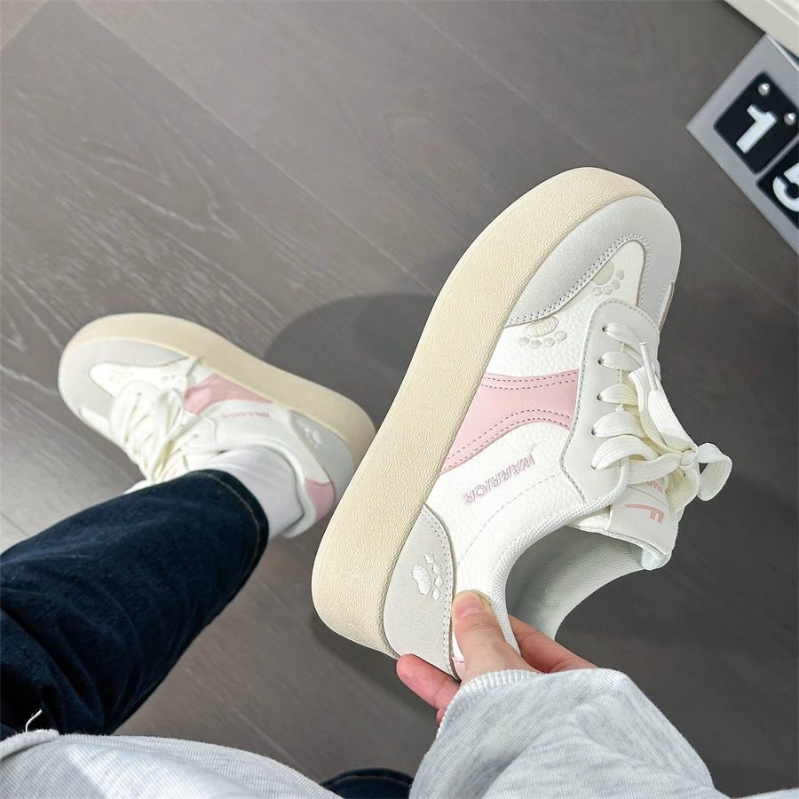 Warrior/回力女鞋复古小白鞋女厚底增高原创百搭休闲大头板鞋爆款