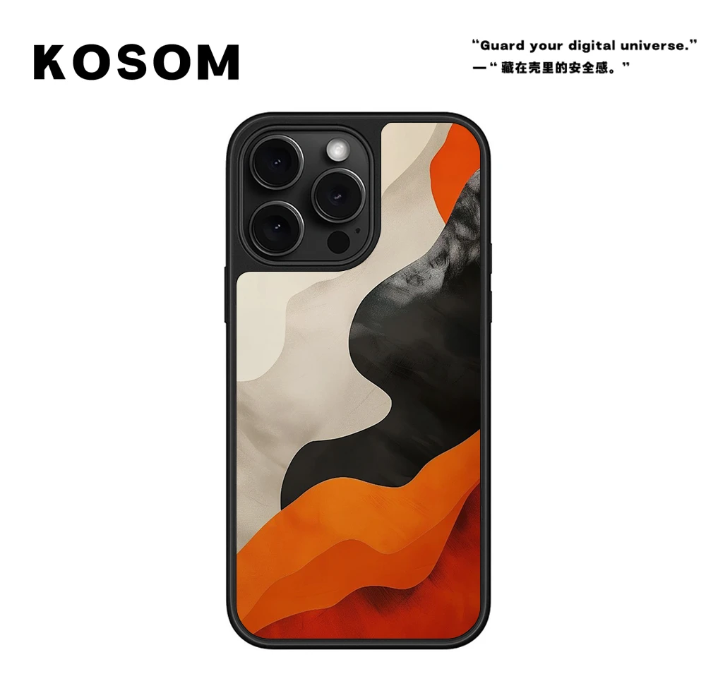 彩纹磁吸黑边苹果16promax/15小众高级防摔14pro防摔